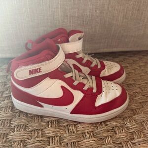 Nike Kids Red and White High-Top Sneakers